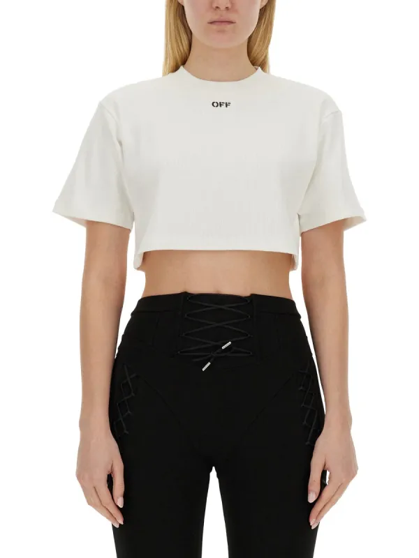 OFF STAMP RIB CROPPED TEE sold by Lord & Taylor