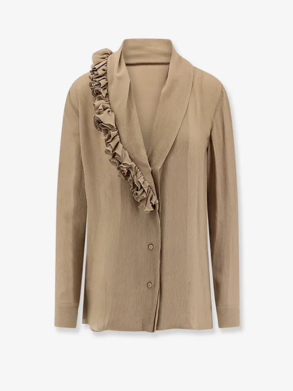 Crepe Shirt with Ruffles sold by Lord & Taylor