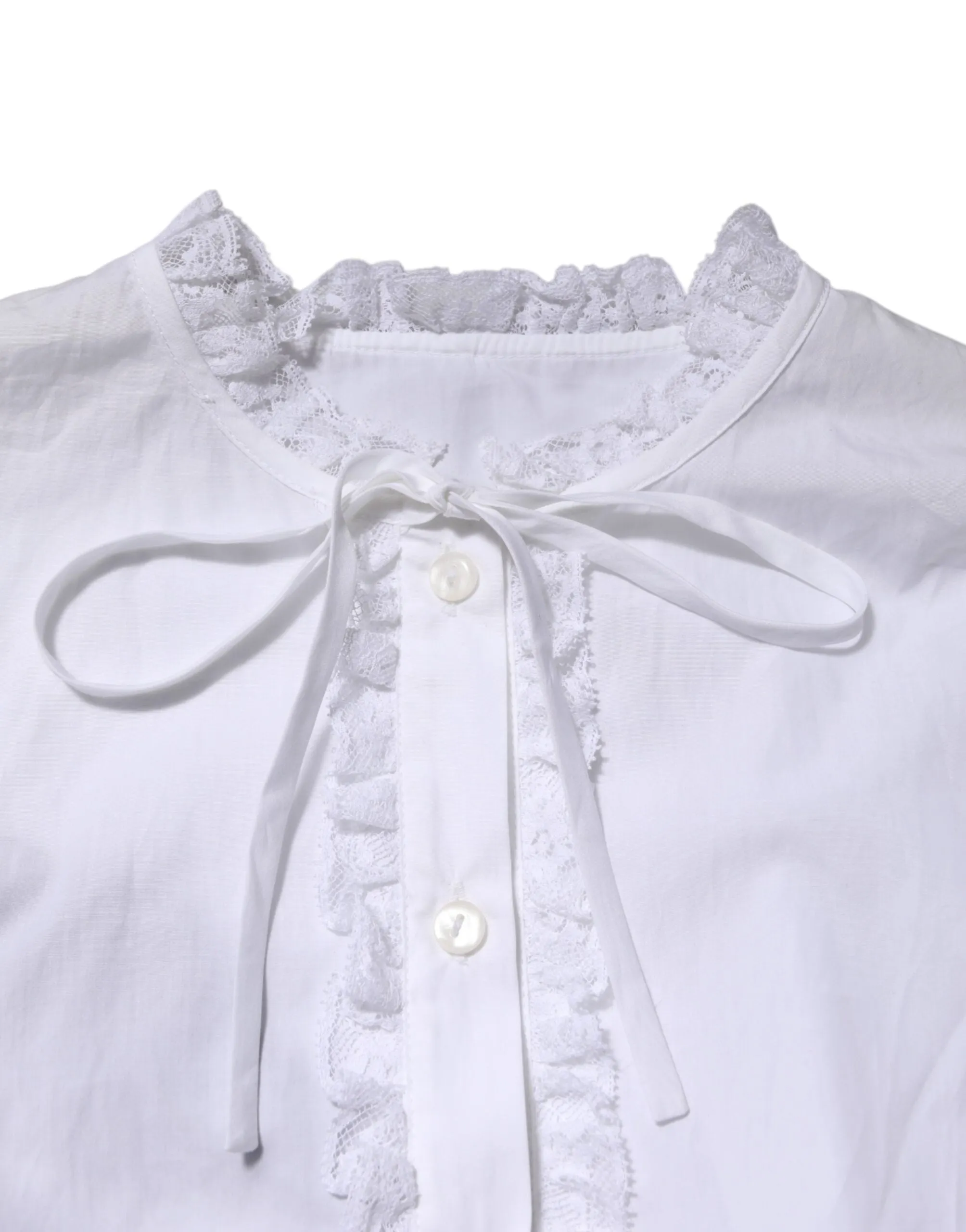 White Ruffled Lace Embellished Blouse Top sold by Lord & Taylor product image thumbnail 4