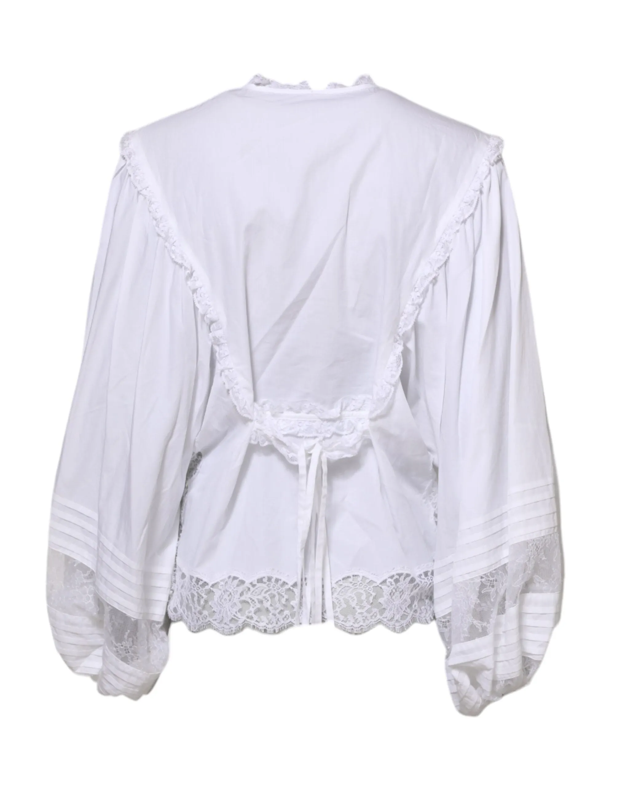 White Ruffled Lace Embellished Blouse Top sold by Lord & Taylor product image thumbnail 3