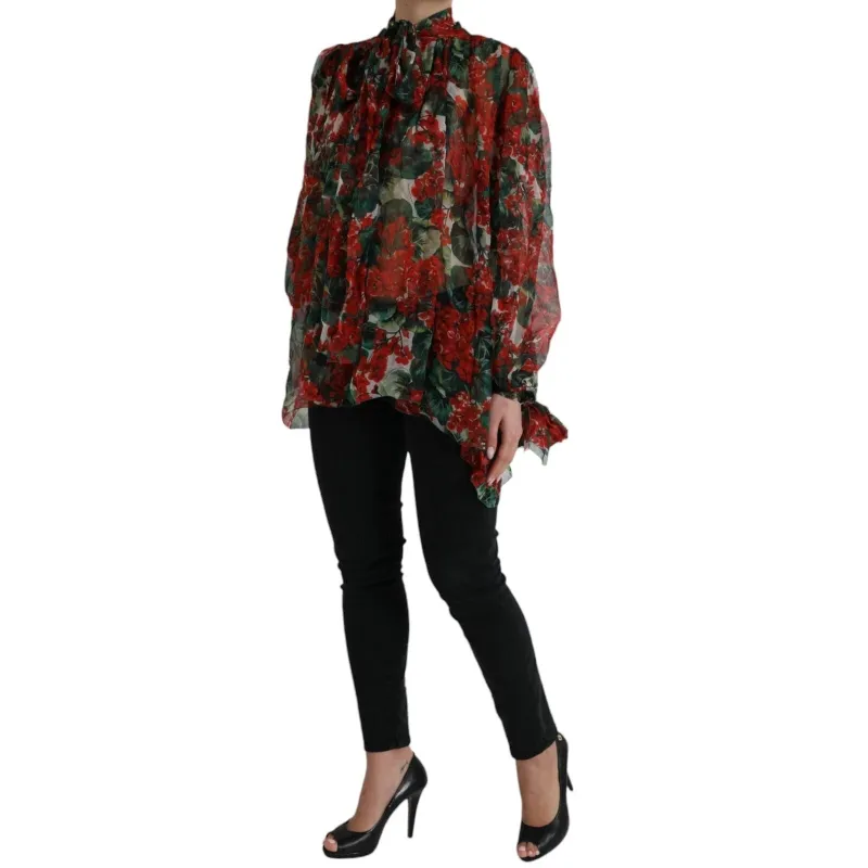 Multicolor Floral Silk Collar Blouse sold by Lord & Taylor