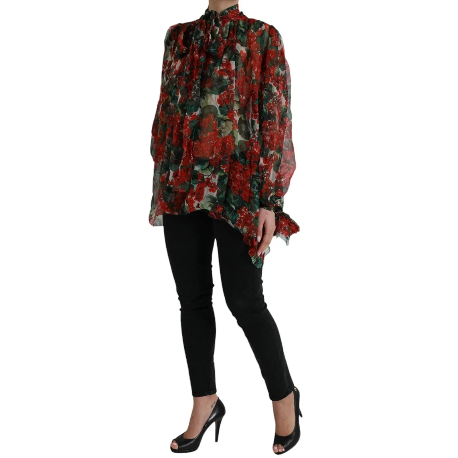 Multicolor Floral Silk Collar Blouse sold by Lord & Taylor