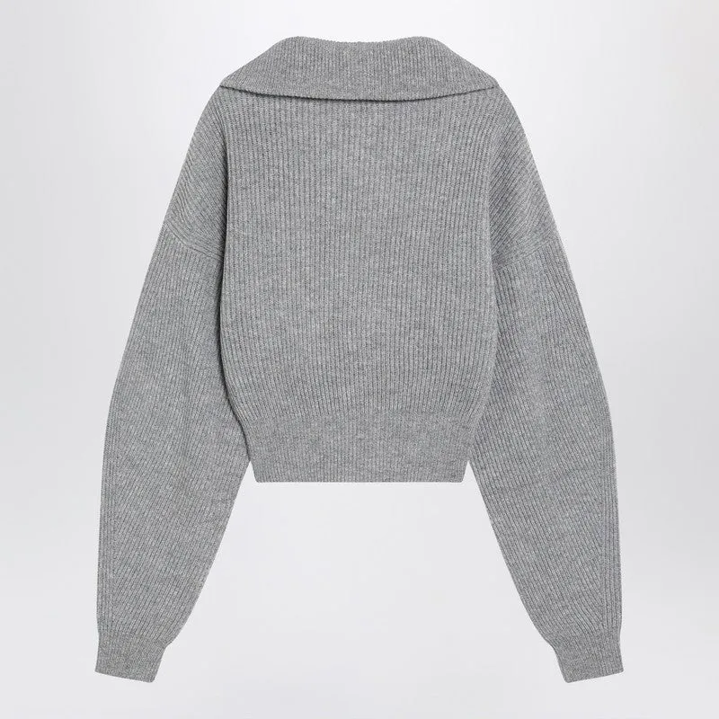 Sportmax Grey zip-up cardigan in wool and cashmere sold by Lord & Taylor product image thumbnail 2