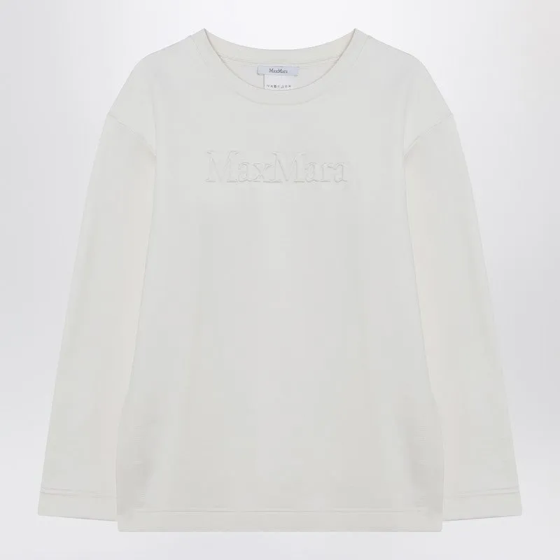 Max Mara White sweatshirt in silk blend sold by Lord & Taylor