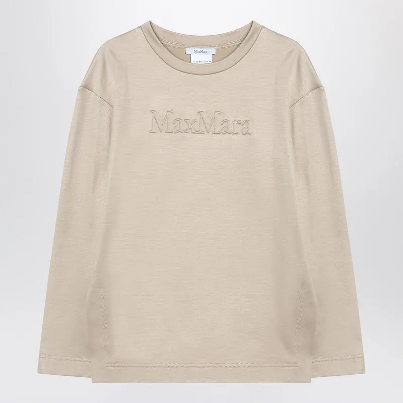 Max Mara Beige sweatshirt in silk blend sold by Lord & Taylor