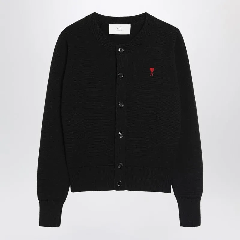 Ami Paris Black Ami De Coeur cardigan sold by Lord & Taylor