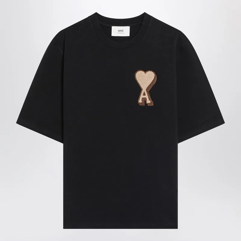 Ami Paris Black Ami De Coeur T-shirt sold by Lord & Taylor