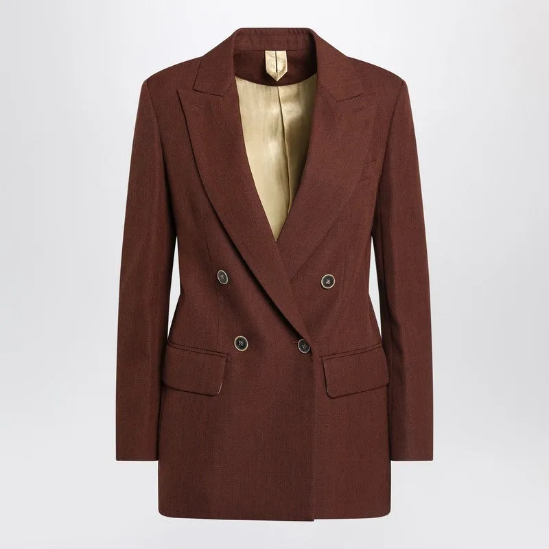 Max Mara Earth-tone jacket in wool grain de poudre sold by Lord & Taylor