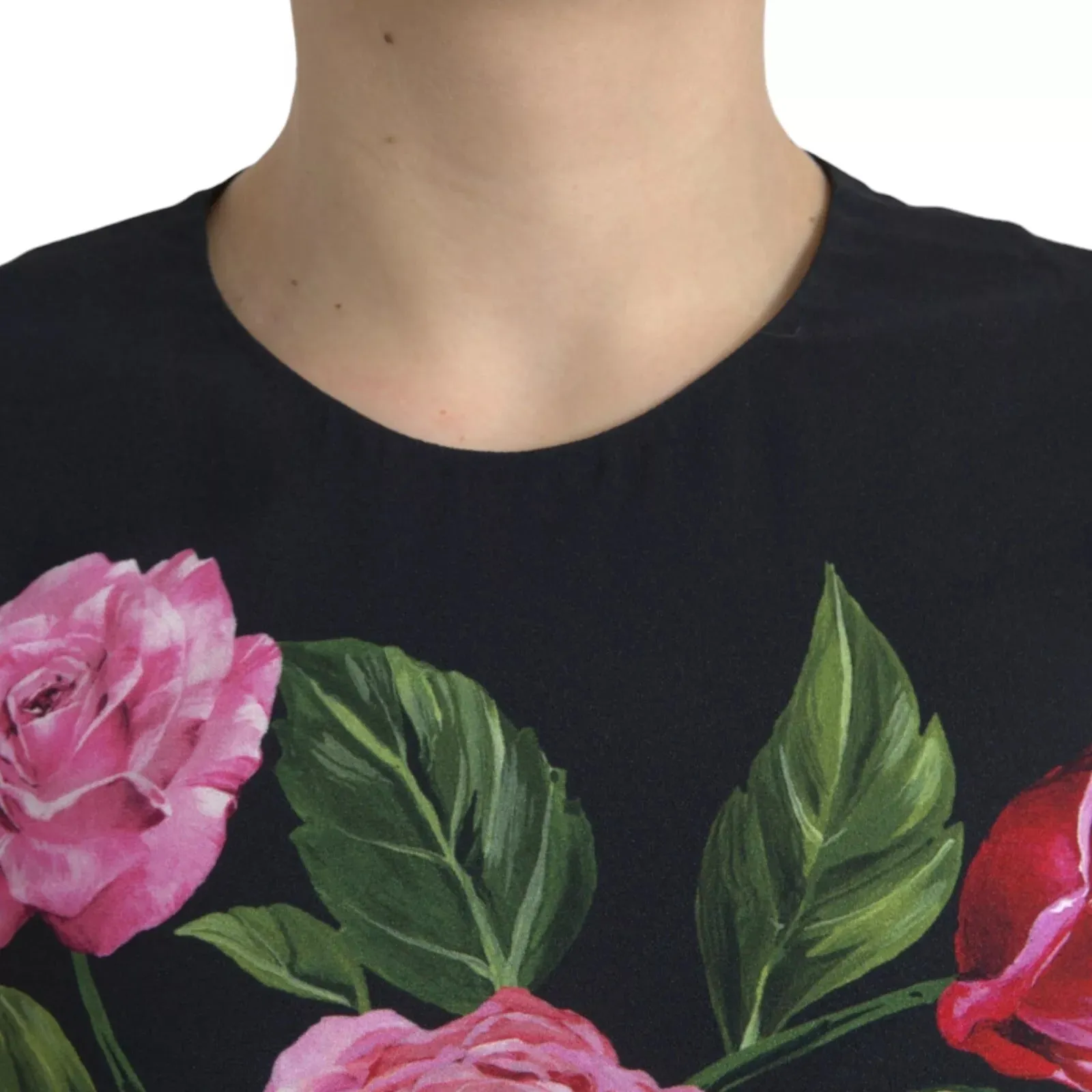 Black Floral Viscose Round Neck Tank Top sold by Lord & Taylor product image thumbnail 5