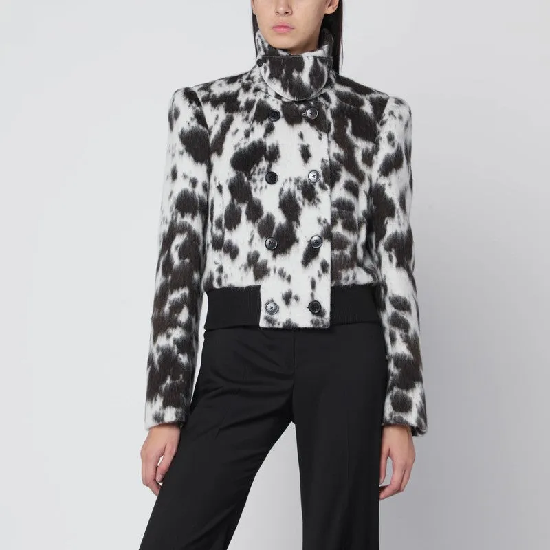 Dries Van Noten Double-breasted bomber with cow pattern sold by Lord & Taylor