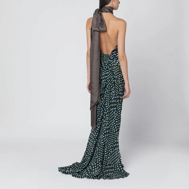 Dries Van Noten Bottle green long dress in silk blend sold by Lord & Taylor product image thumbnail 2