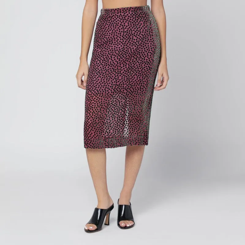 Dries Van Noten Pink polka dot skirt in silk blend sold by Lord & Taylor