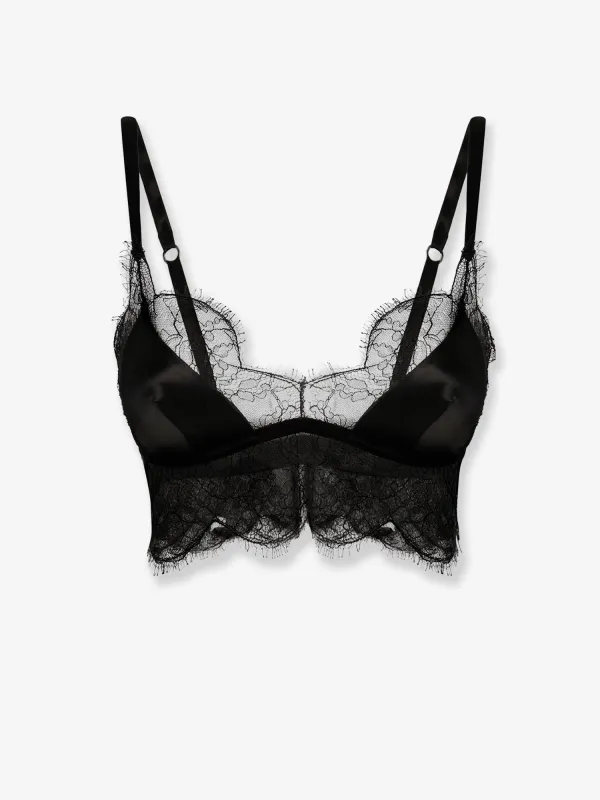 Silk Bra with Lace Inserts sold by Lord & Taylor