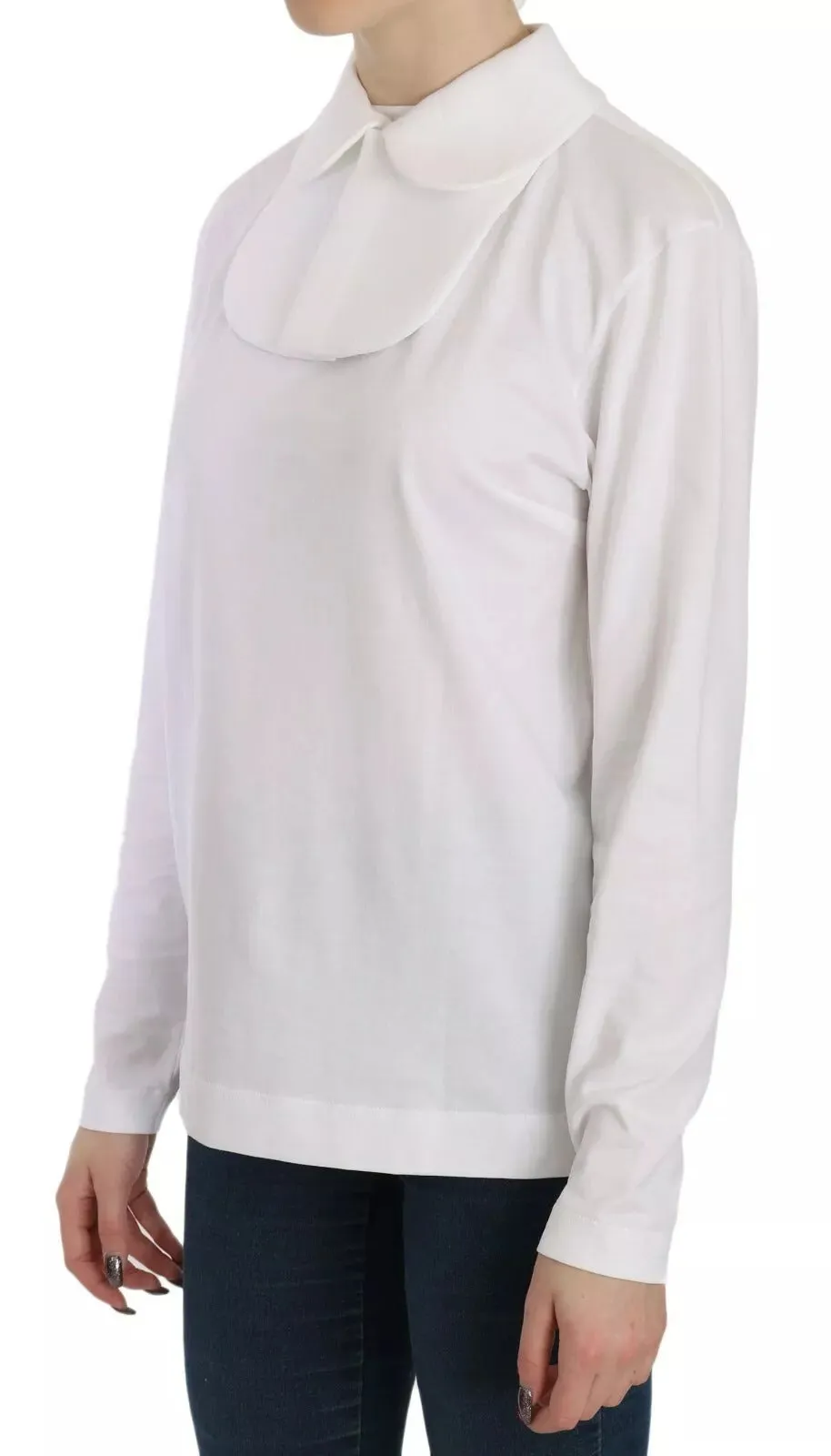 White Cotton Longsleeve Collared Blouse sold by Lord & Taylor product image thumbnail 2