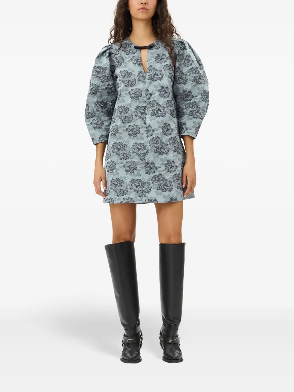 FLORAL JACQUARD MINI DRESS sold by Lord & Taylor product image thumbnail 4