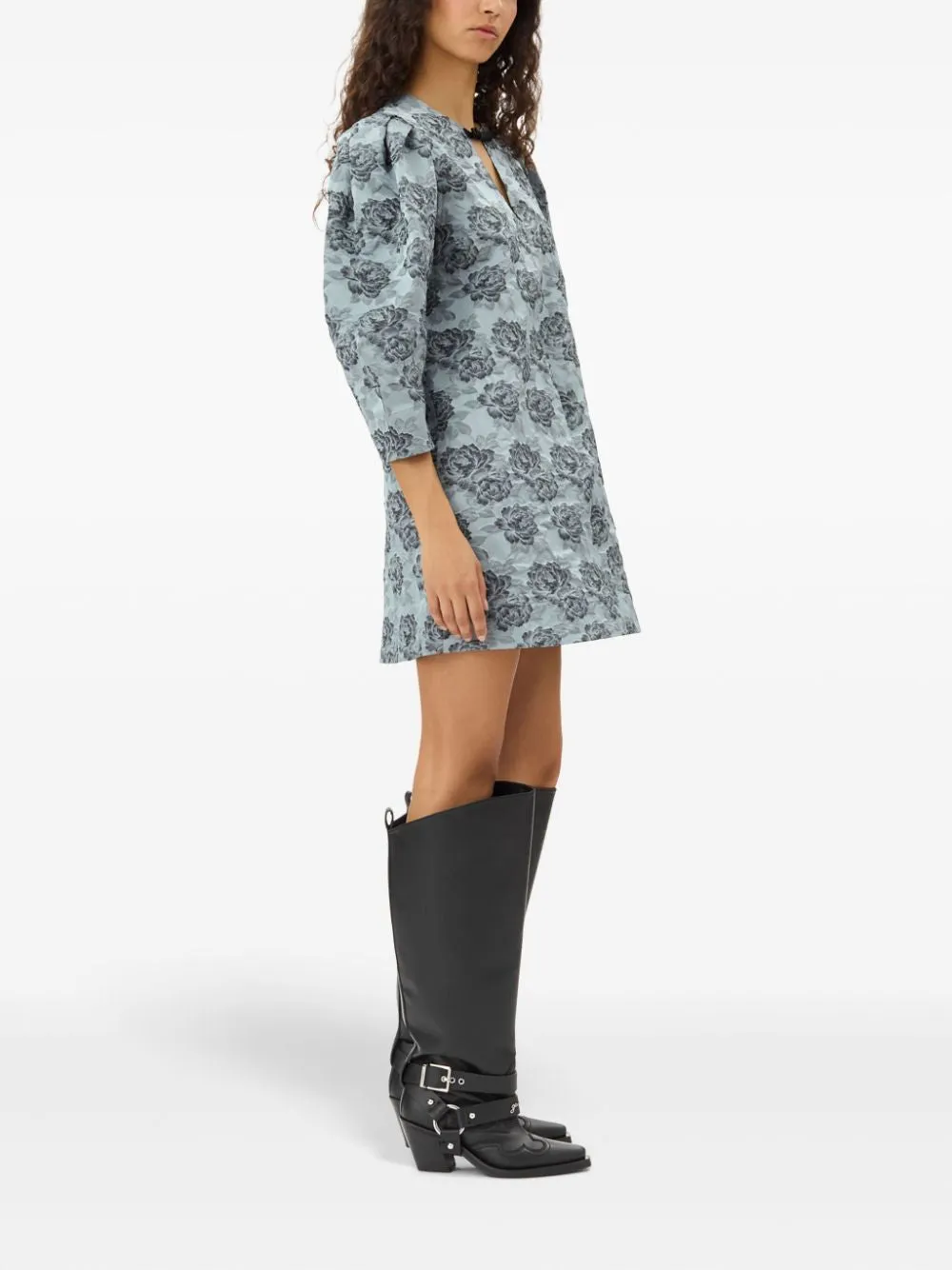 FLORAL JACQUARD MINI DRESS sold by Lord & Taylor product image thumbnail 3