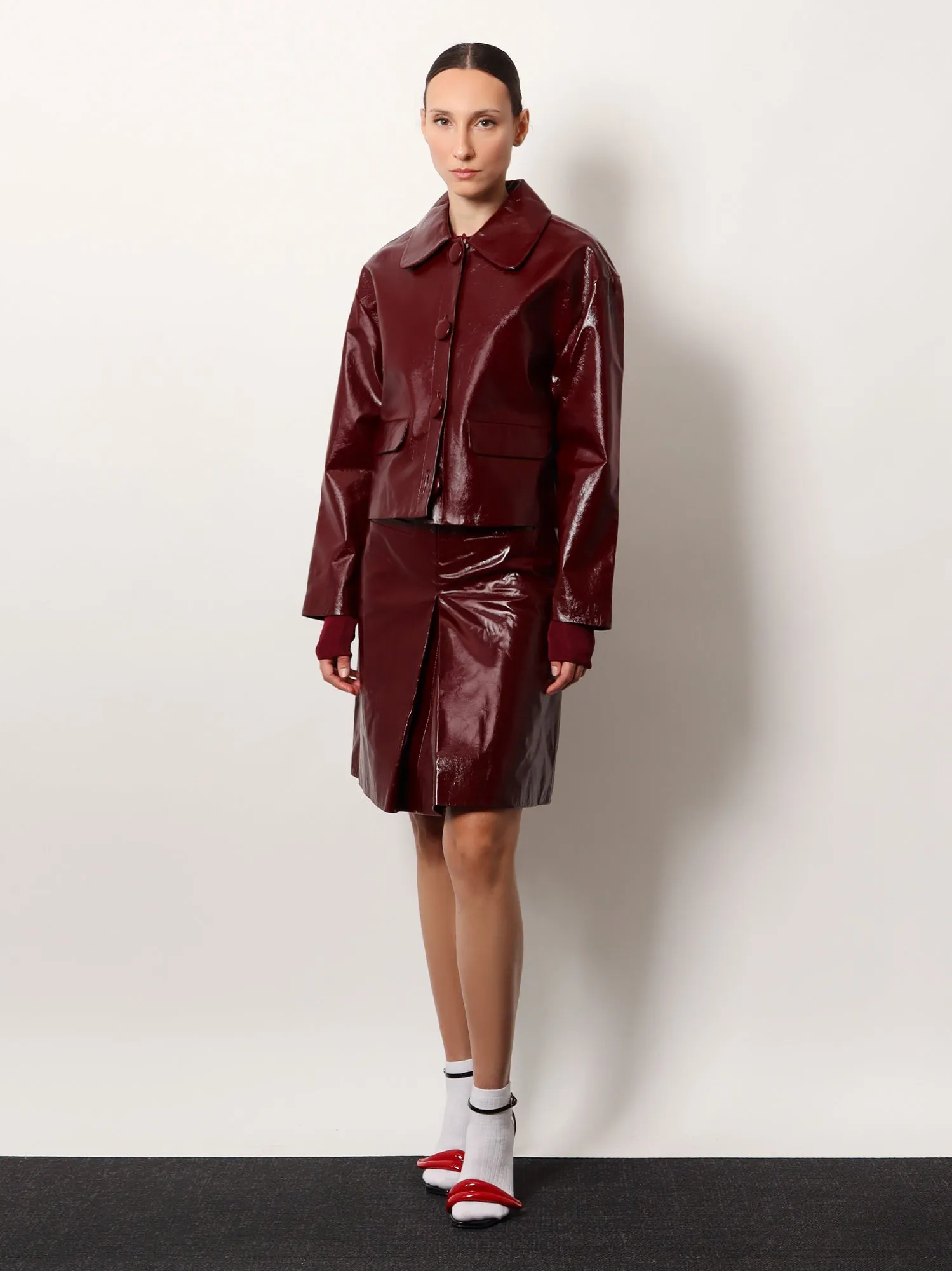 Red Leather Jacket sold by Lord & Taylor product image thumbnail 2