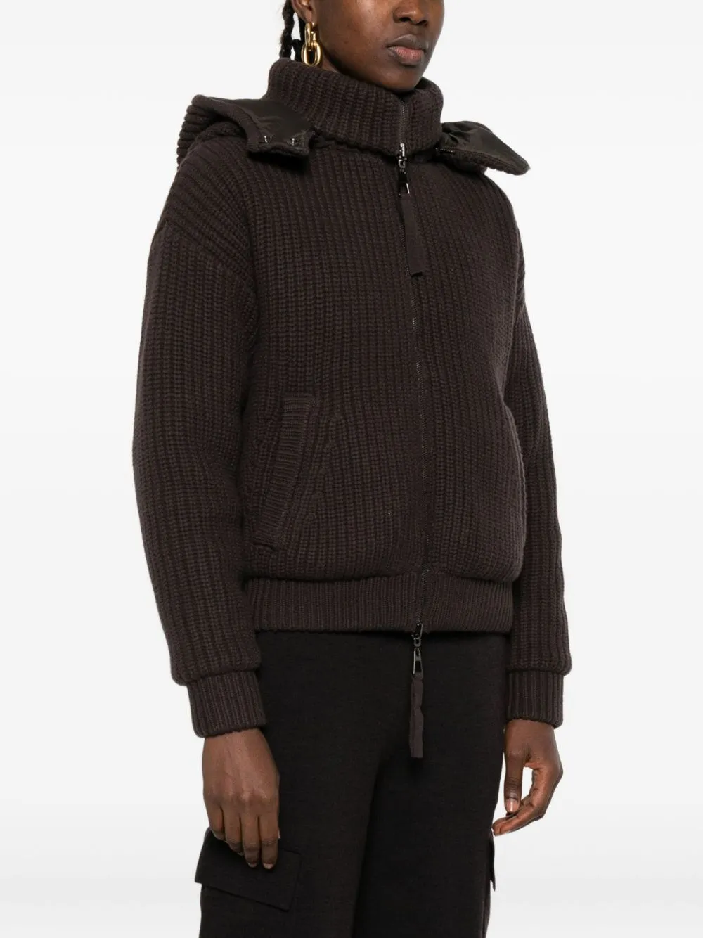RIBBED KNIT HOODED CARDIGAN sold by Lord & Taylor product image thumbnail 3