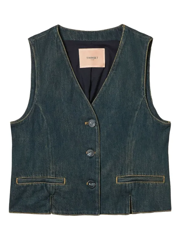 BUTTONED COTTON VEST sold by Lord & Taylor