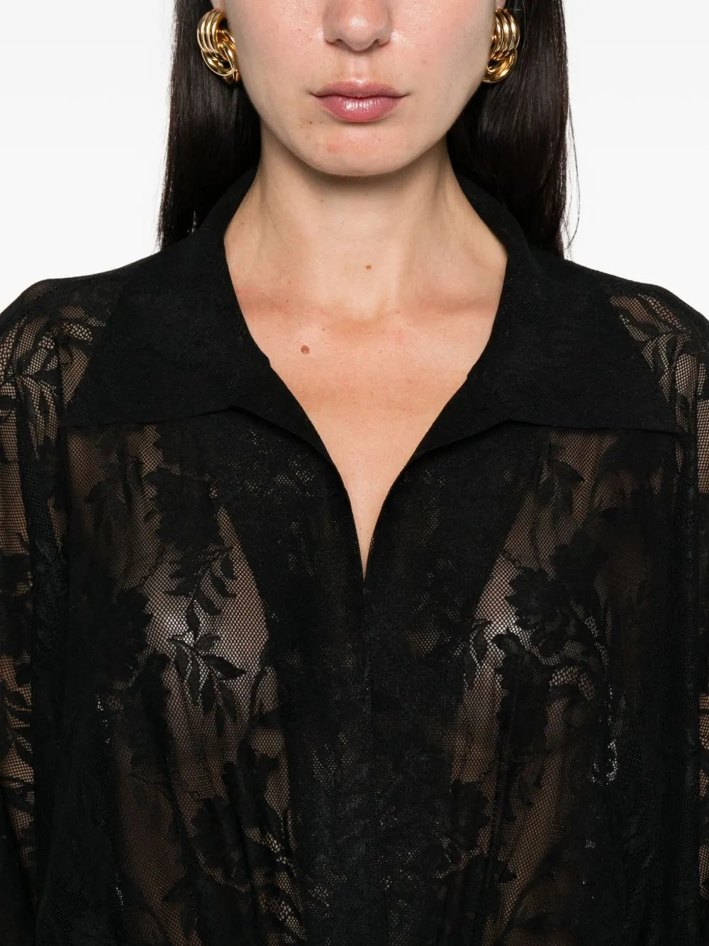 LACE OVERSZIED BODYSUIT sold by Lord & Taylor product image thumbnail 4