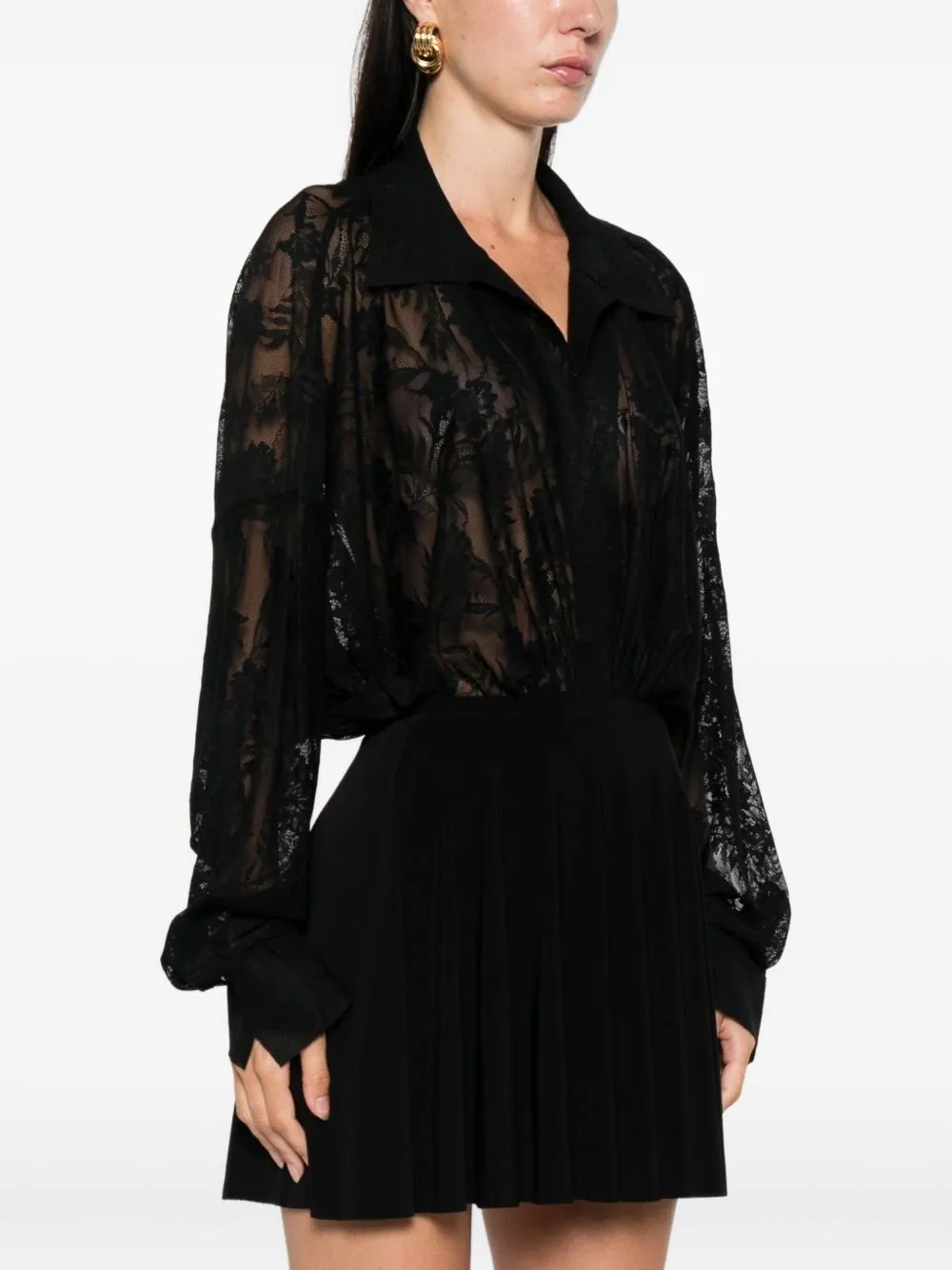 LACE OVERSZIED BODYSUIT sold by Lord & Taylor product image thumbnail 3