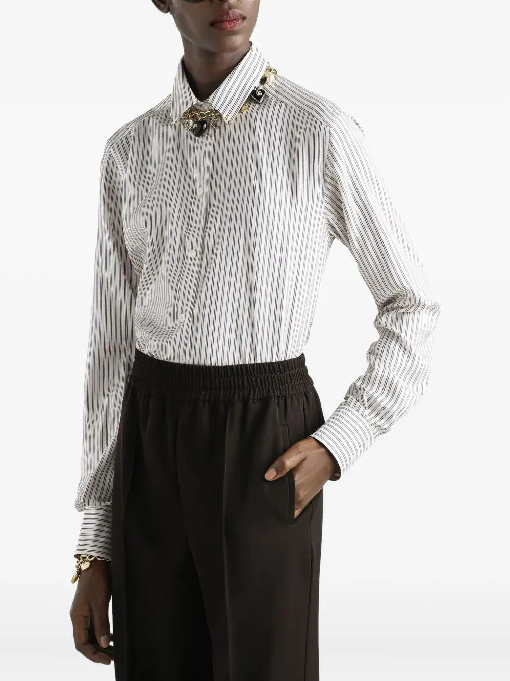 SILK SHIRT WITH STRIPED PRINT sold by Lord & Taylor product image thumbnail 2