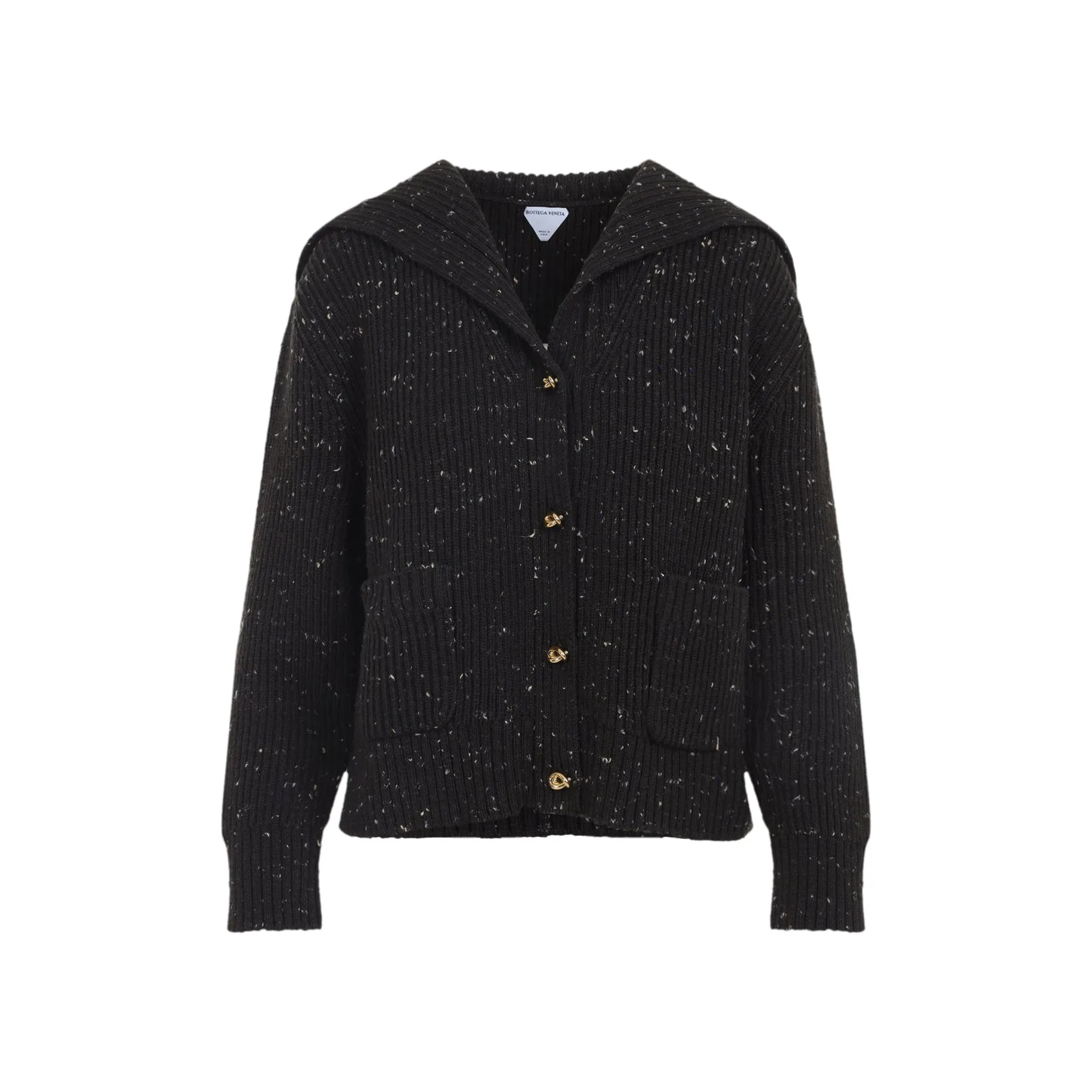 MELANGE DARK BROWN WOOL BLEND CARDIGAN sold by Lord & Taylor
