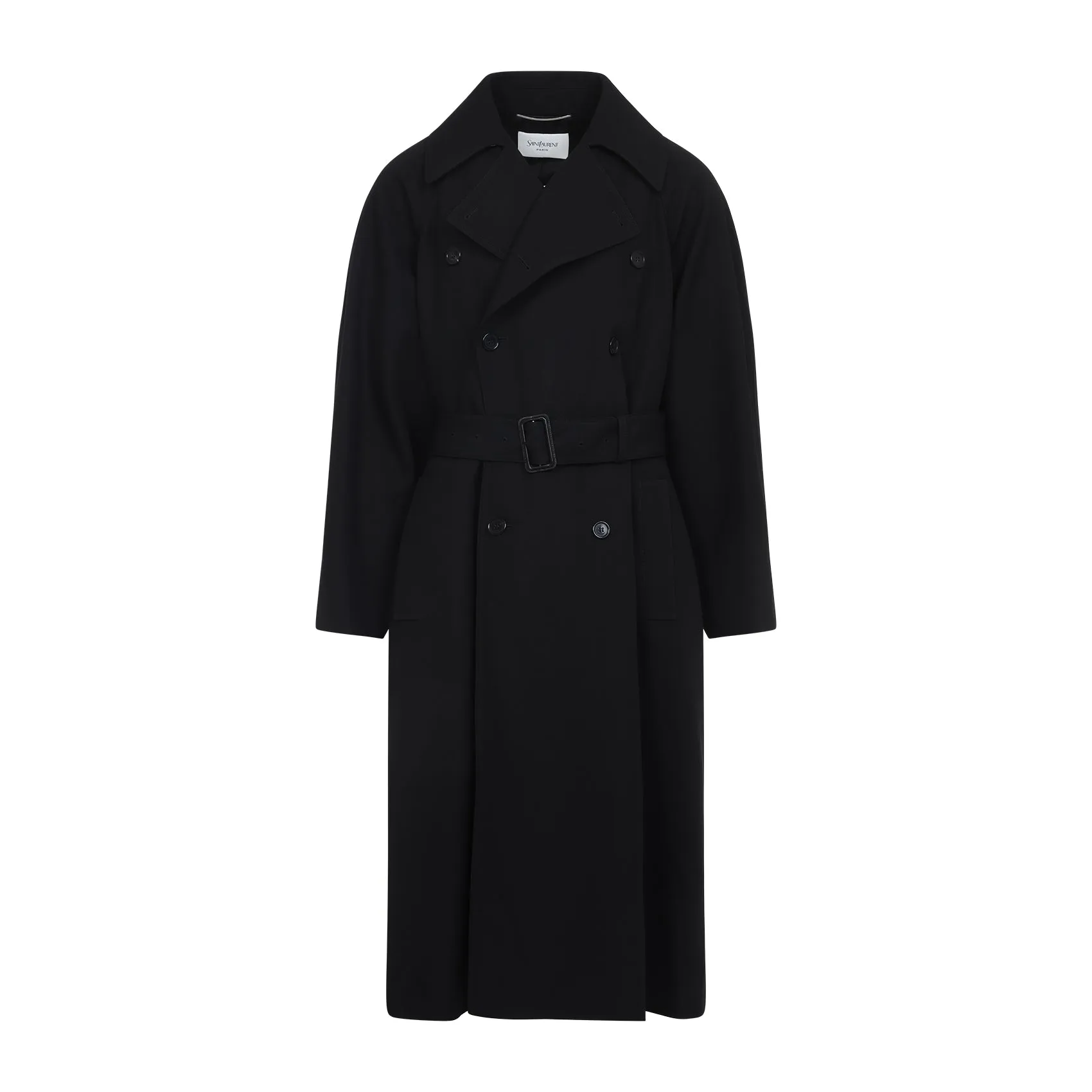BLACK GABARDINE TRENCH COAT sold by Lord & Taylor