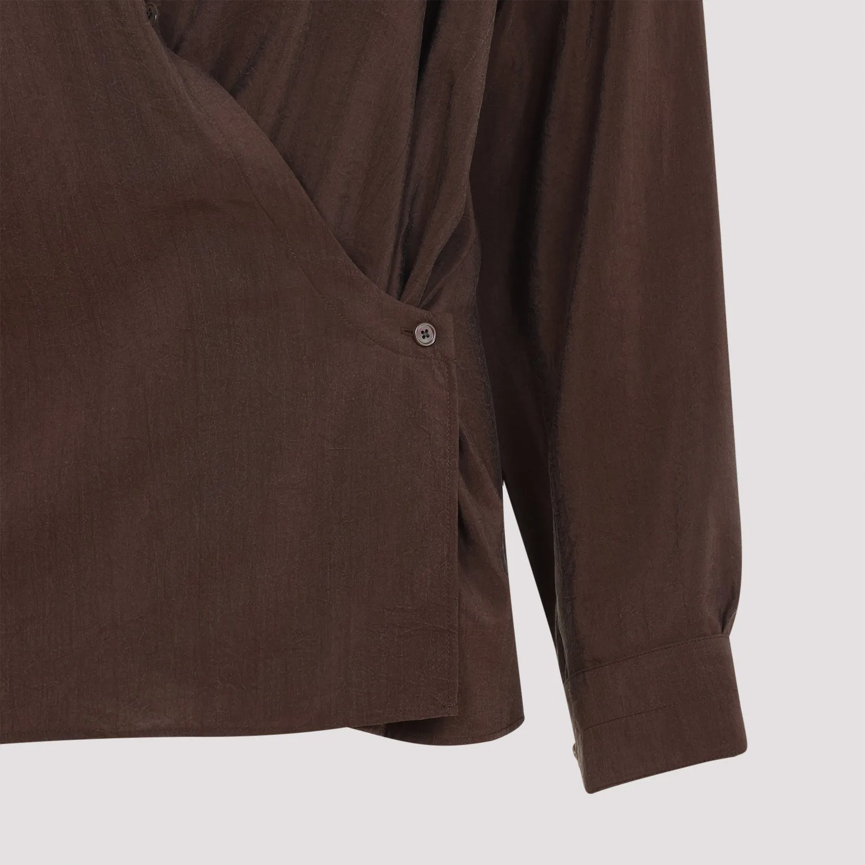 BROWN SILK SHIRT sold by Lord & Taylor product image thumbnail 4