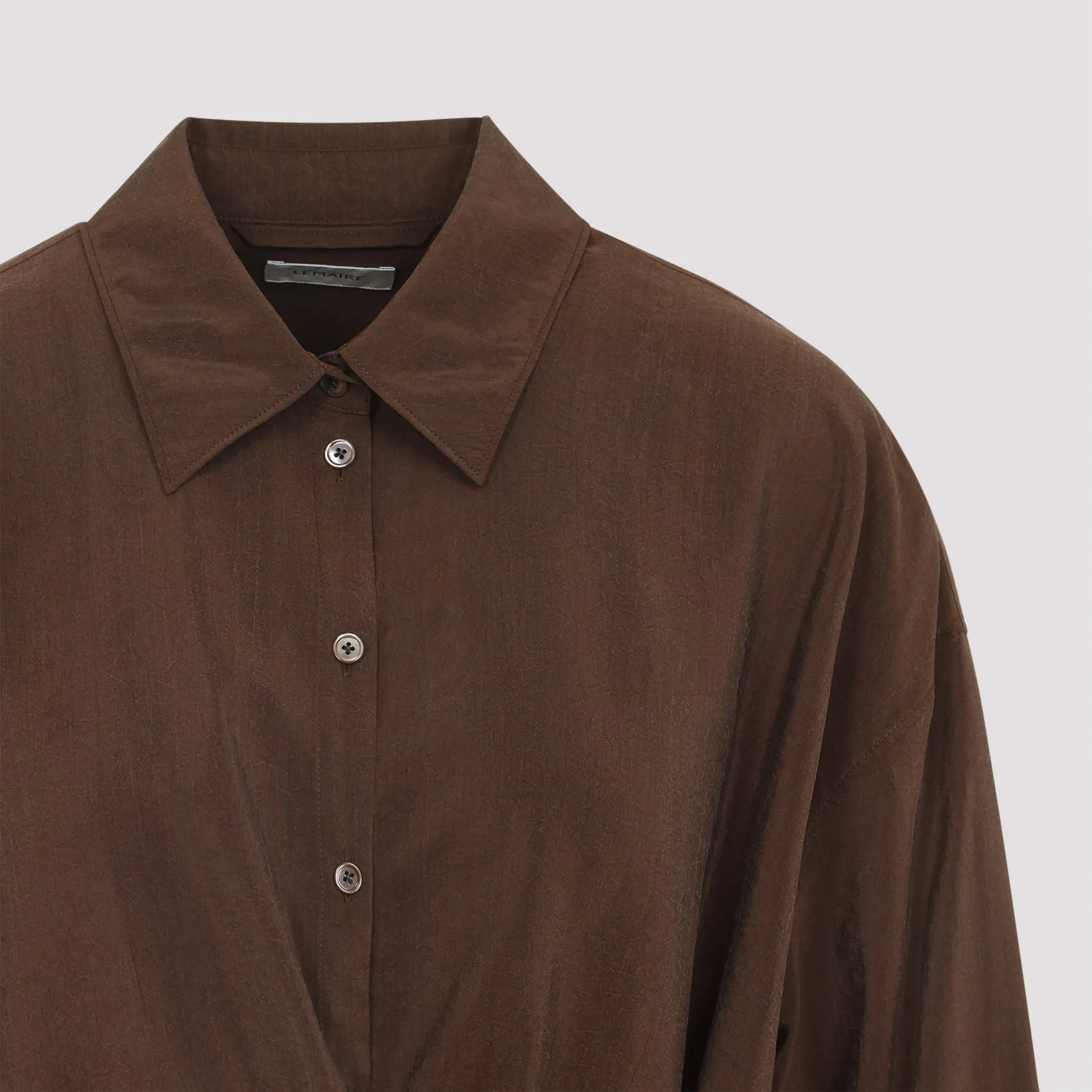 BROWN SILK SHIRT sold by Lord & Taylor product image thumbnail 5