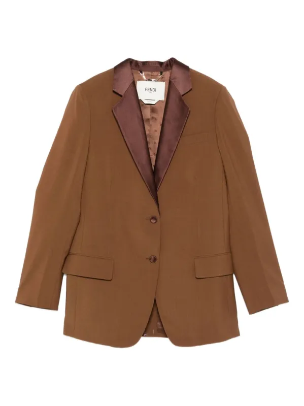 CARAMEL WOOL BLEND BLAZER made by Fendi