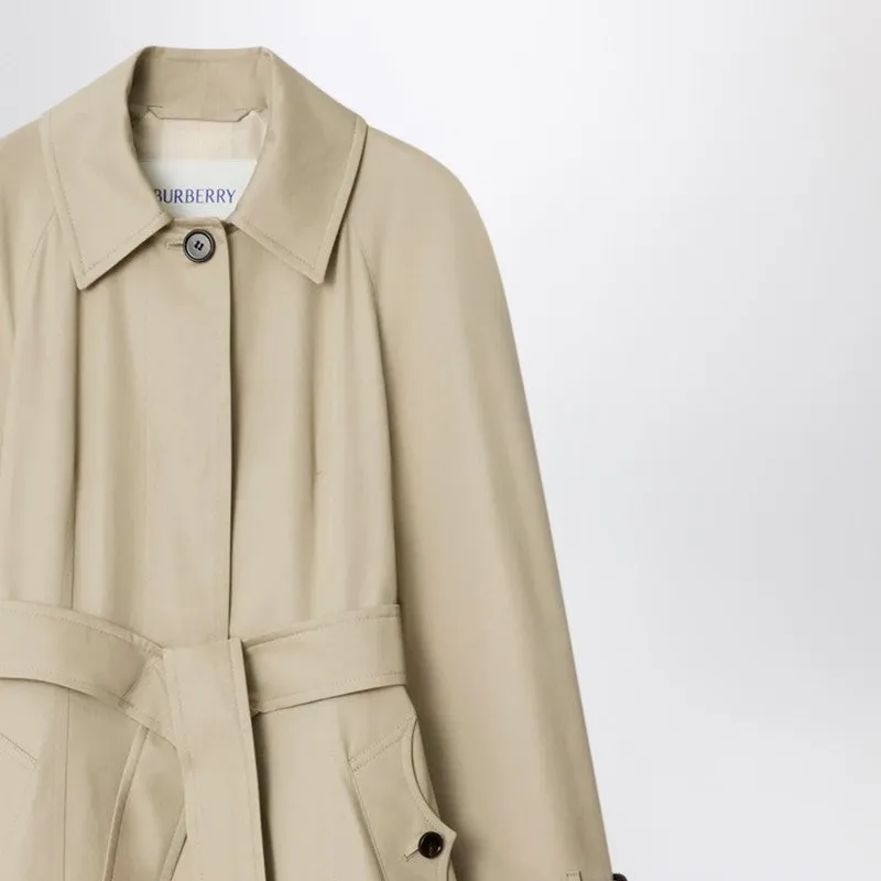 Burberry Long beige gabardine Ellingham car coat sold by Lord & Taylor product image thumbnail 2