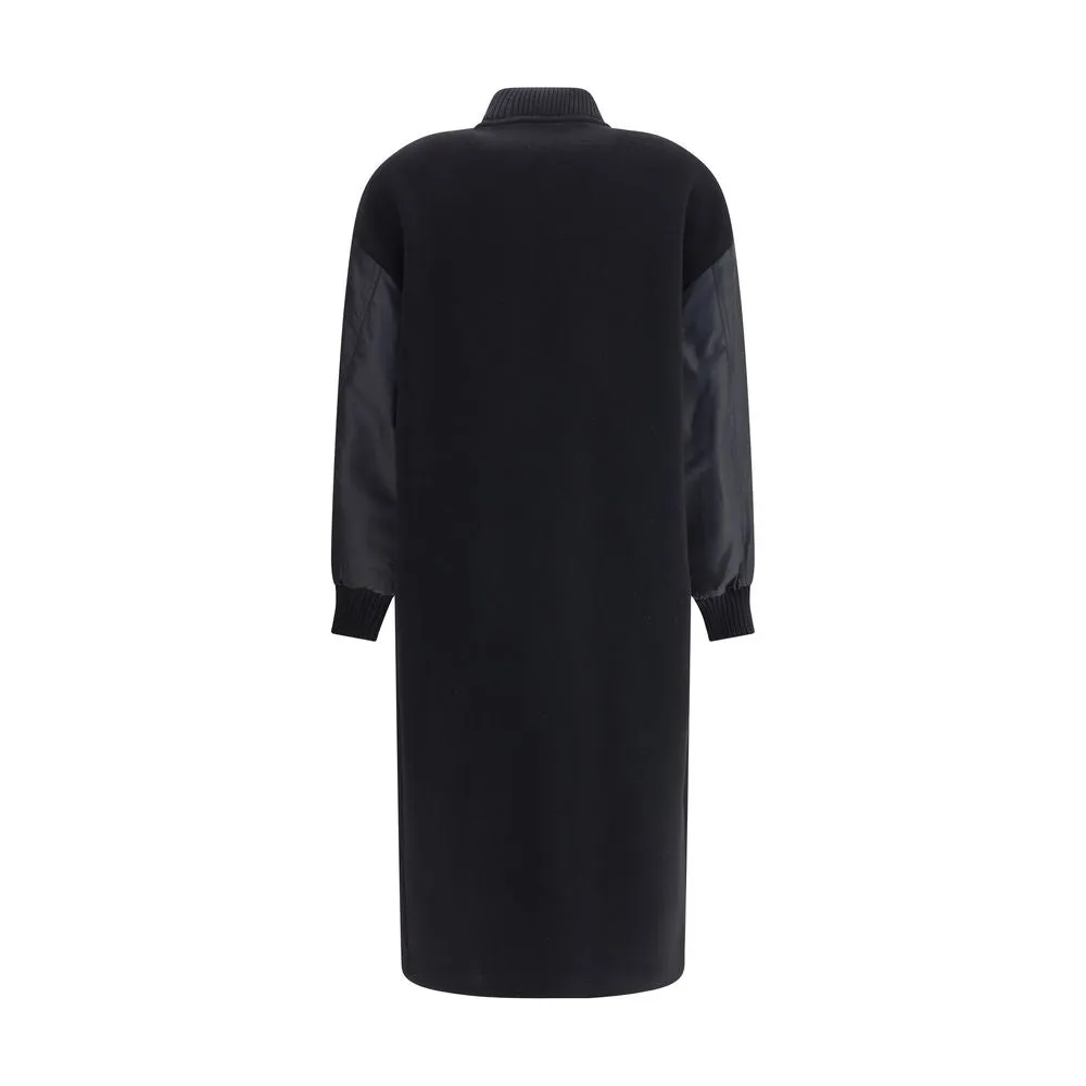 Long Coat in wool-blend cloth and technical satin sold by Lord & Taylor product image thumbnail 2