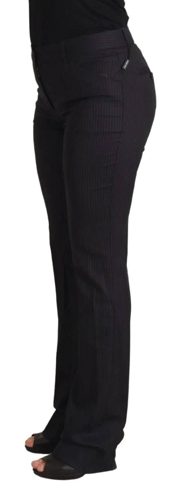 Black Stripes Mid Waist Trouser Pants sold by Lord & Taylor product image thumbnail 4