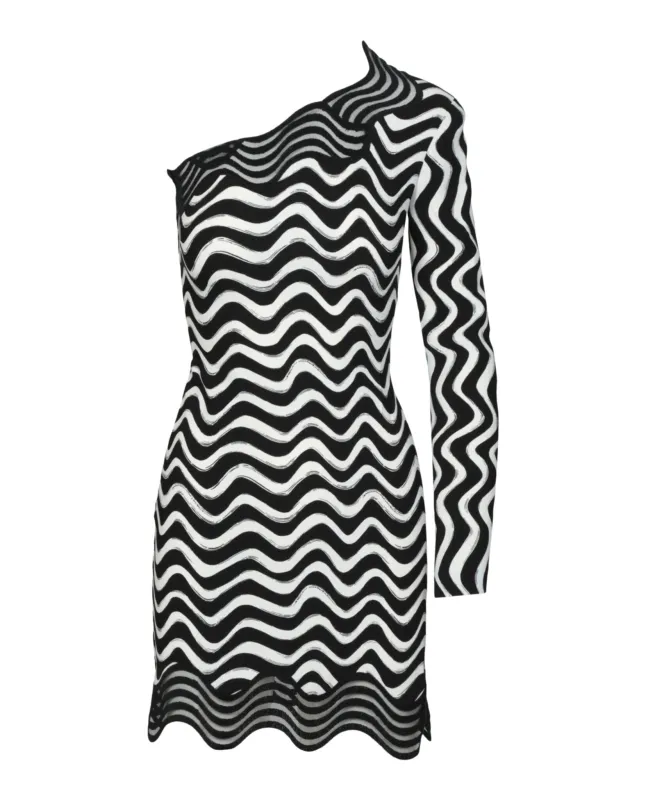 Stella McCartney Wave-Print One-Shoulder Mini Dress sold by Lord & Taylor