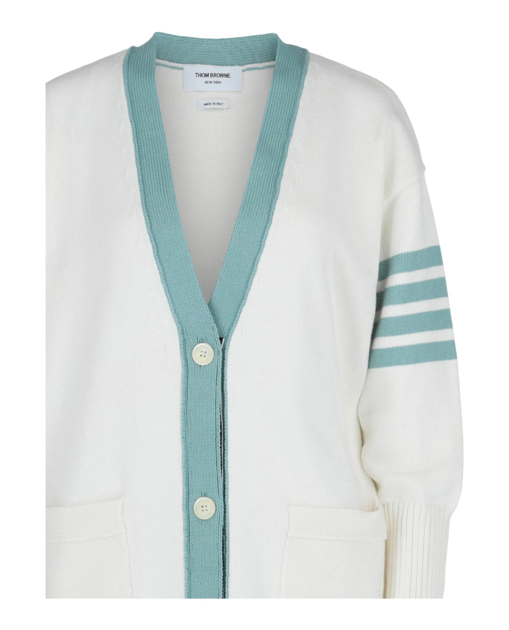 Cotton 4-Bar Oversized V-Neck Cardigan sold by Lord & Taylor product image thumbnail 3