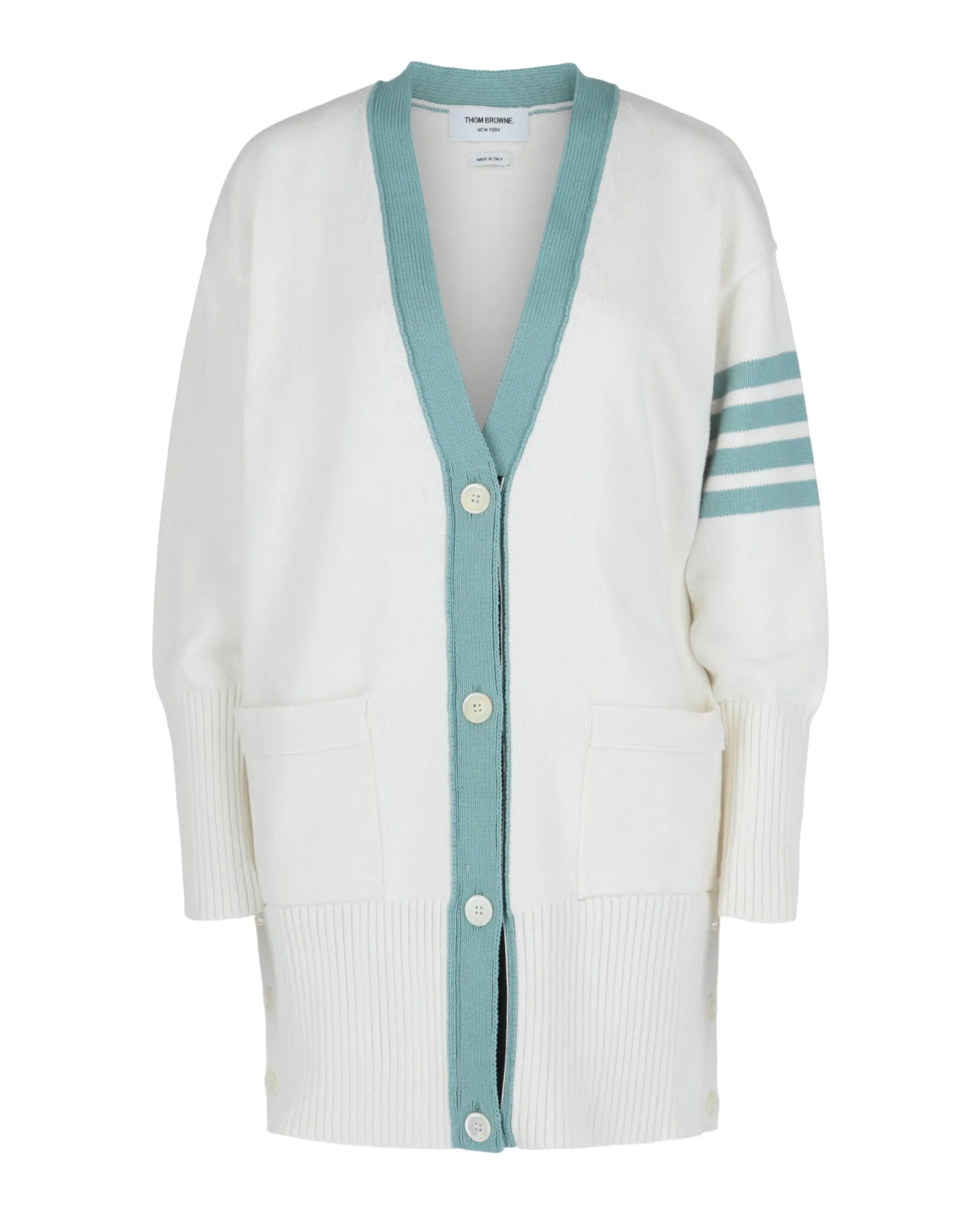 Cotton 4-Bar Oversized V-Neck Cardigan sold by Lord & Taylor