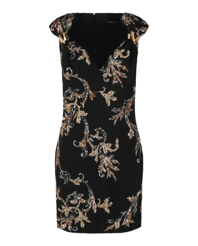 Acanthus Leaf Sequin & Crystal Embellished Minidress sold by Lord & Taylor
