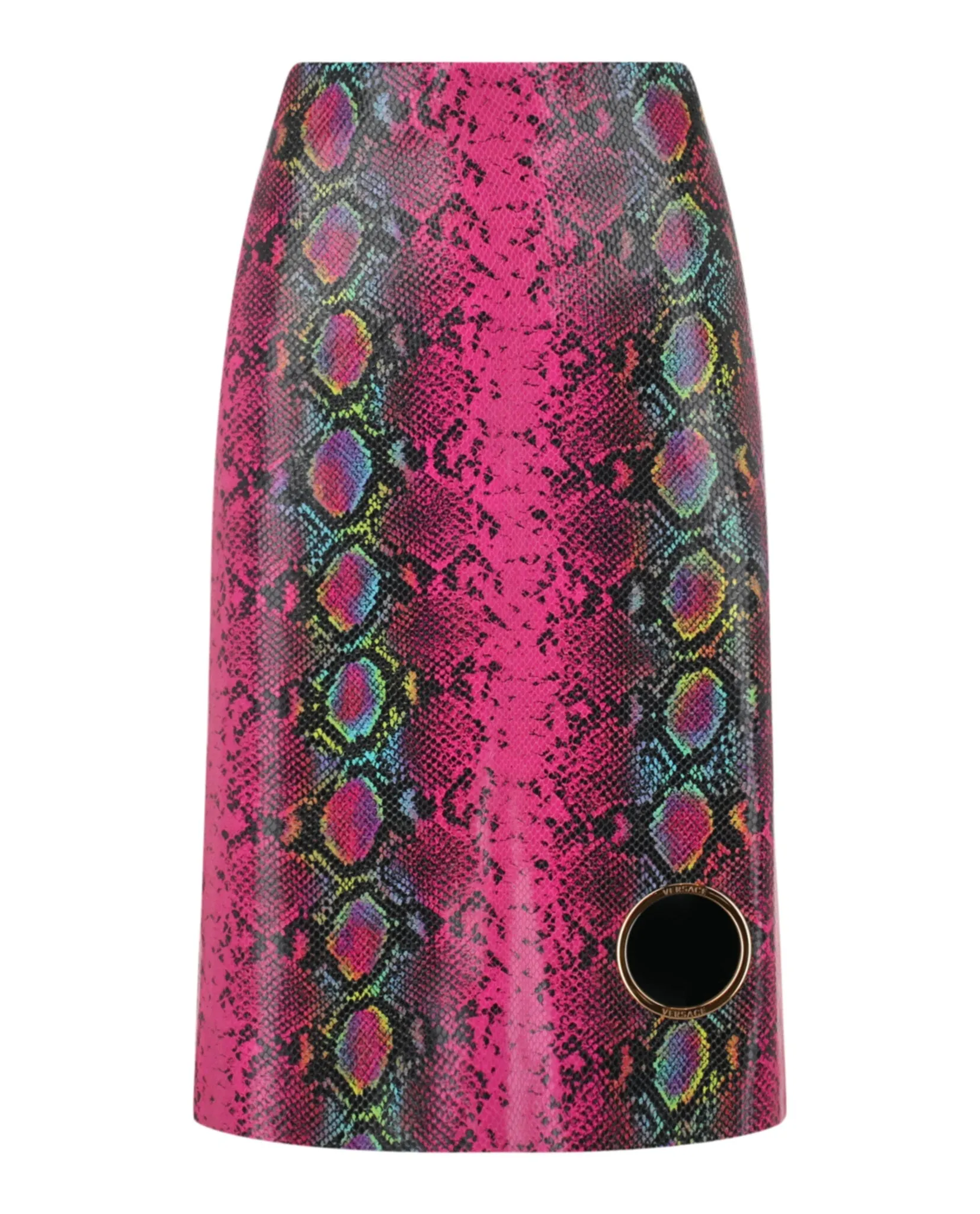 Python-Print Leather Midi Skirt sold by Lord & Taylor
