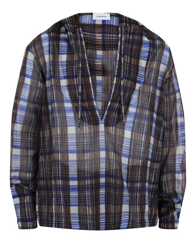Plaid Print Hooded Shirt sold by Lord & Taylor