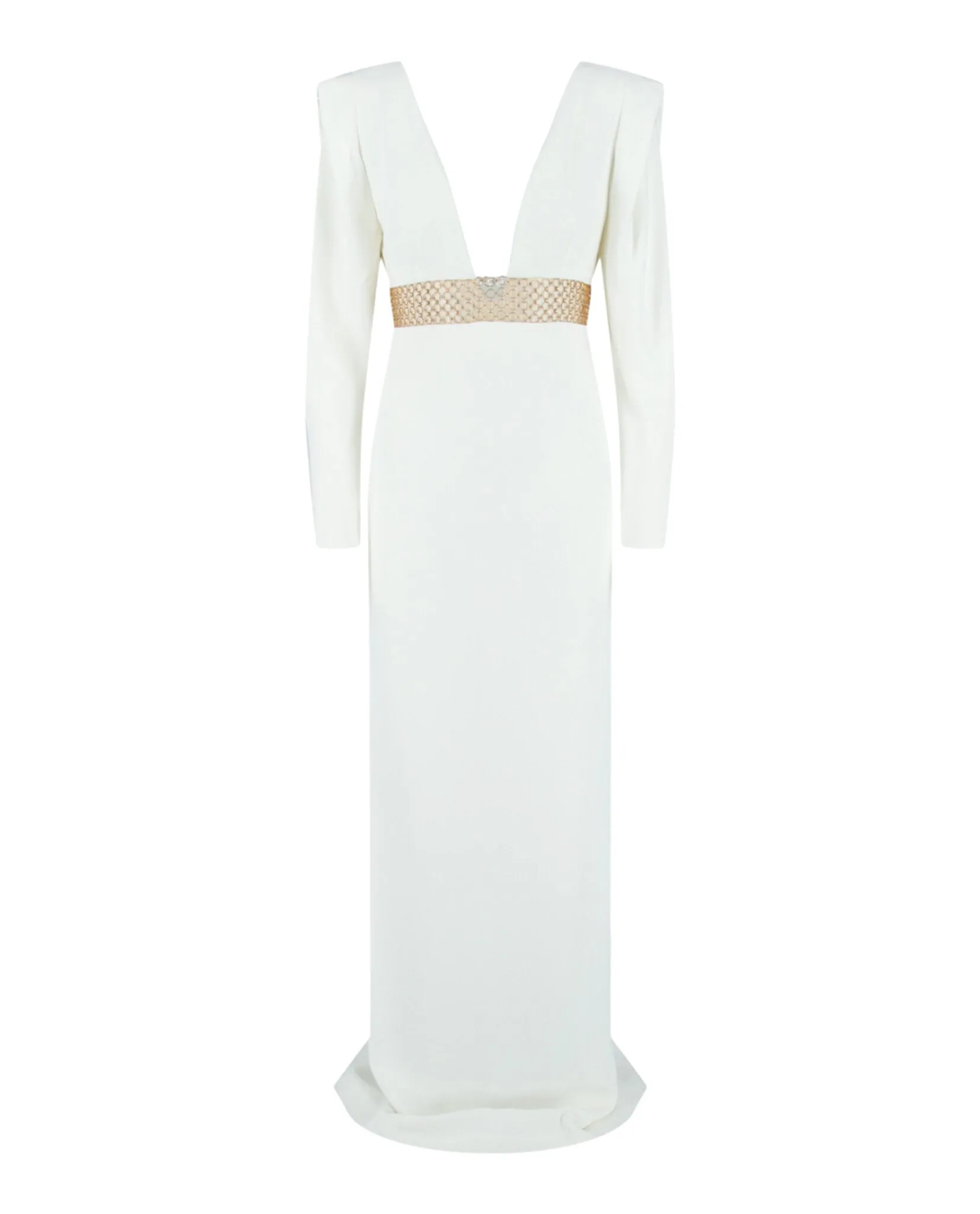 Long Sleeve Deep V-Neck Gown sold by Lord & Taylor