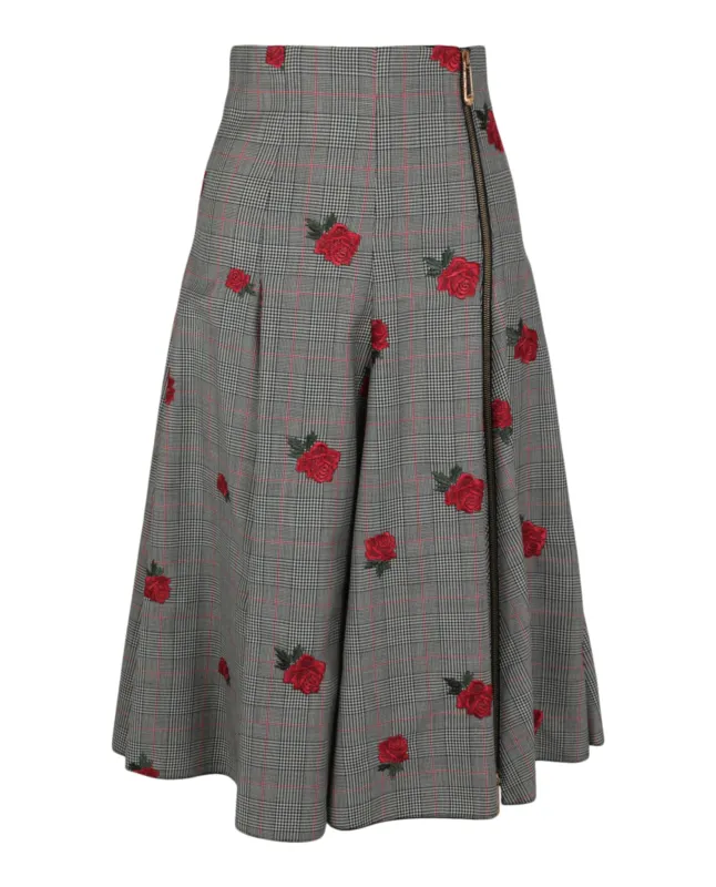 Floral Embroidered Plaid Skirt sold by Lord & Taylor