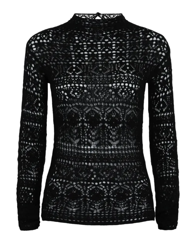 Guipure Lace Long-Sleeve Top sold by Lord & Taylor