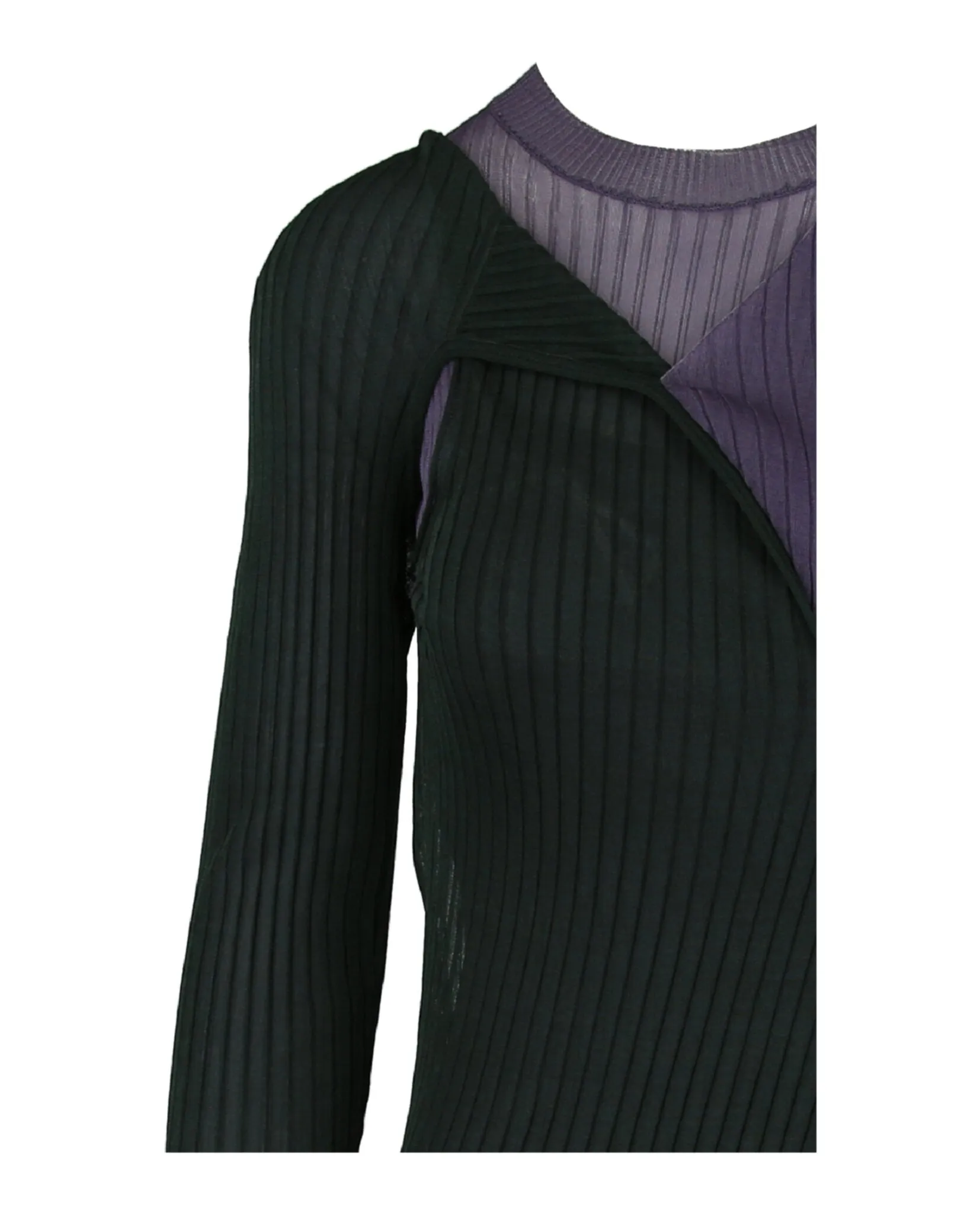 Two-Toned Draped Ribbed Dress sold by Lord & Taylor product image thumbnail 3