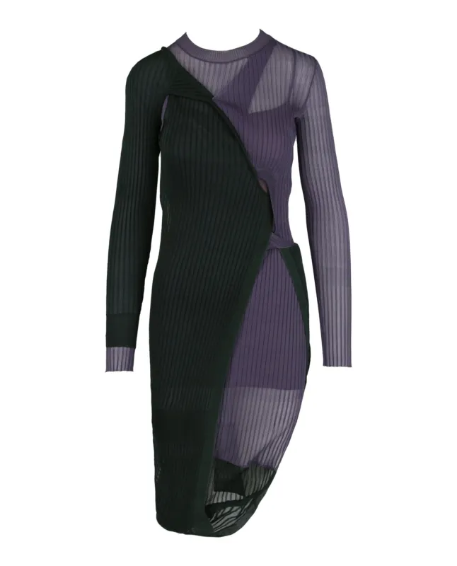 Two-Toned Draped Ribbed Dress sold by Lord & Taylor