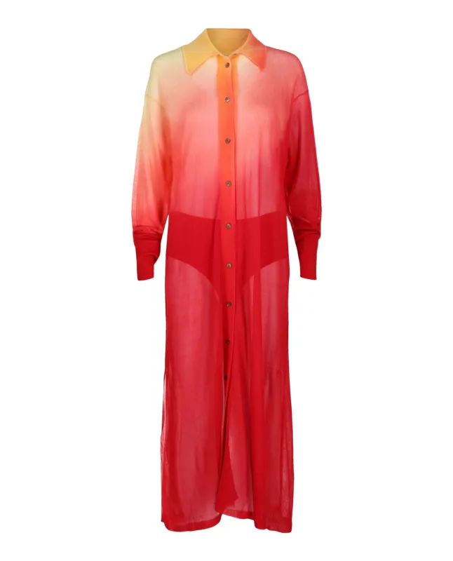 Degrade Silk-Blend Midi Shirt Dress sold by Lord & Taylor