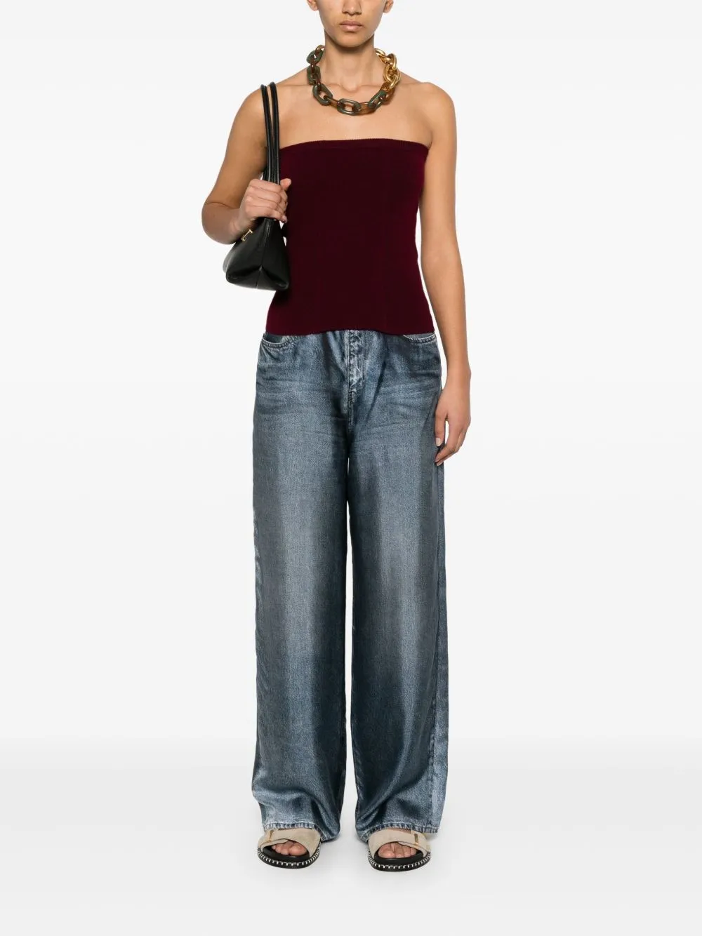 DENIM PRINT SILK TROUSERS sold by Lord & Taylor product image thumbnail 3