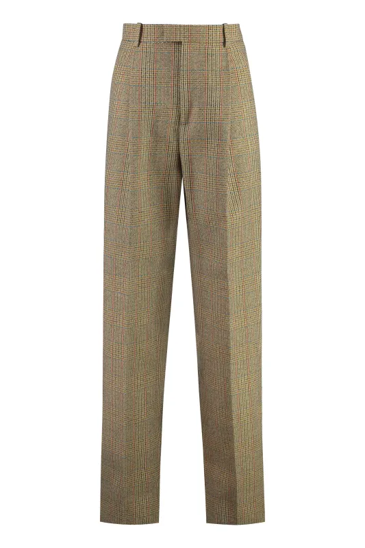 PRINCE OF WALES CHECKED WOOL TROUSERS sold by Lord & Taylor