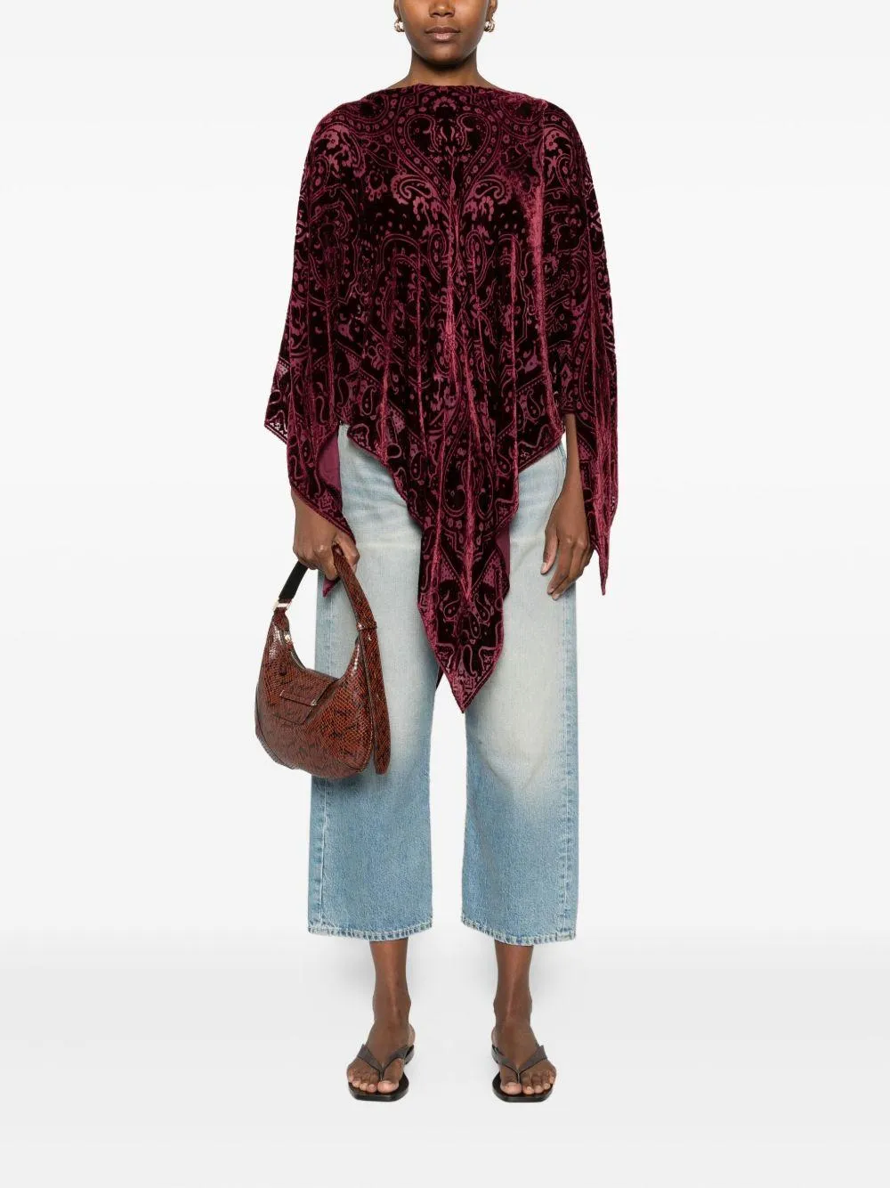 Etro Cape in Burgundy sold by Lord & Taylor product image thumbnail 5