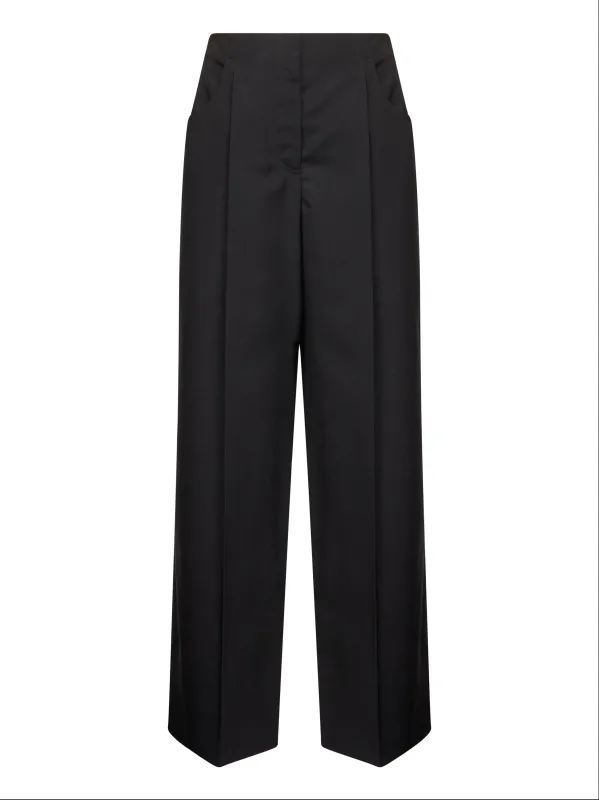 Black Wool and Mohair Wide-Leg Trousers sold by Lord & Taylor